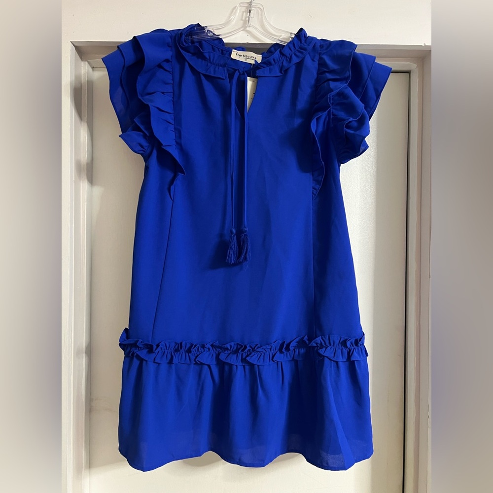 Impressions Blue Dress Small